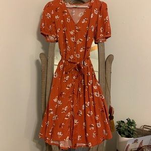 Floral Orange Front Tie Universal Thread